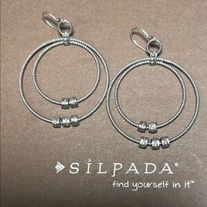 Silpada Oxidized Silver Double Circle Earrings